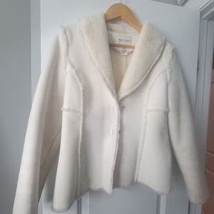 White Fur Coat, White House Black Market XS